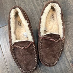 Ugg Dakota Brown Suede Wool/Tencel Lining Comfy Slipper - Size 8 - EUC